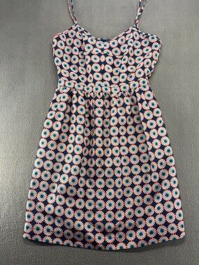 J. Crew Teal, Mini Sundress Pink and White Floral-Print Size 0
